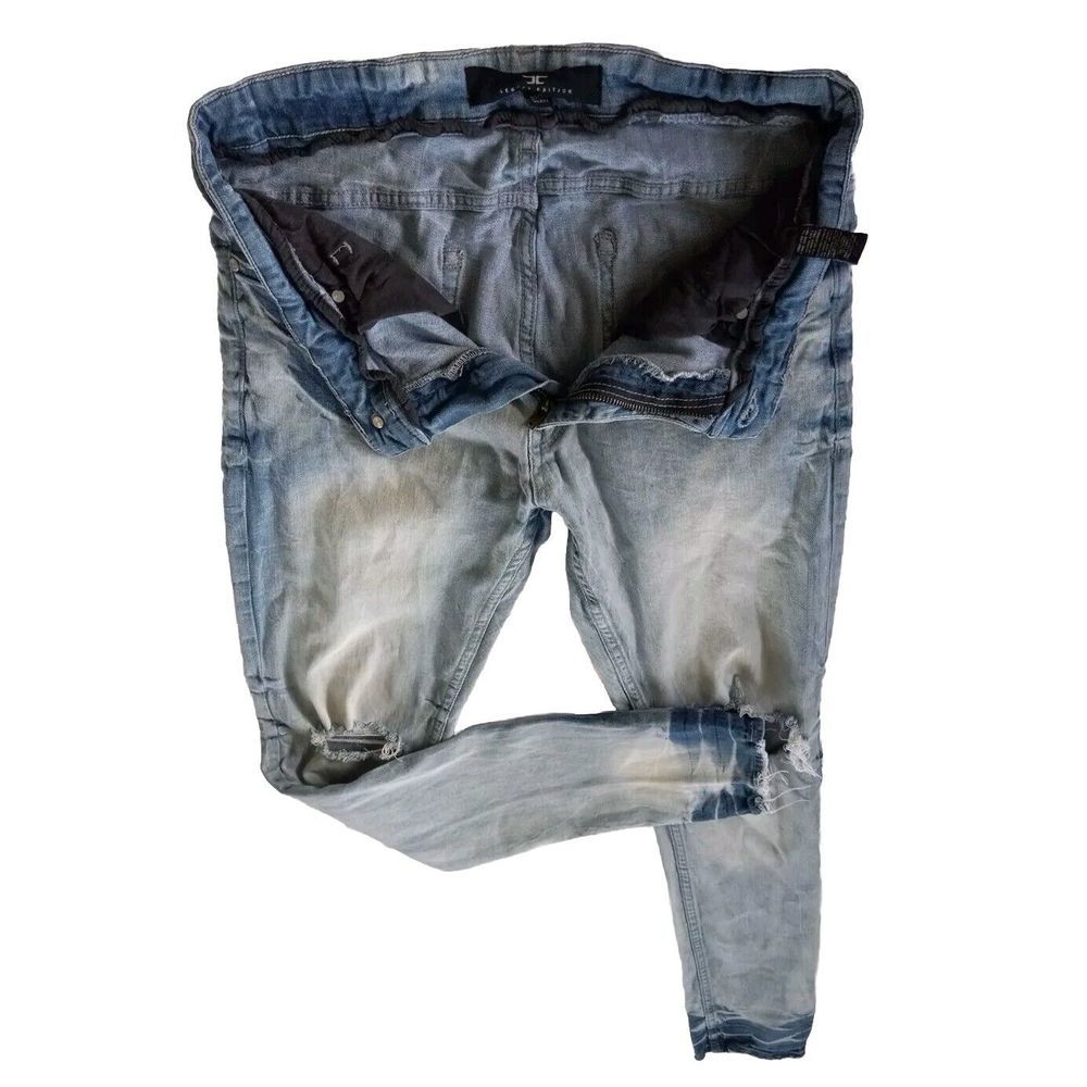 Jordan‎ Craig Men Sean 40x32 Blue Legacy Edition Ripped Distressed Denim Jeans